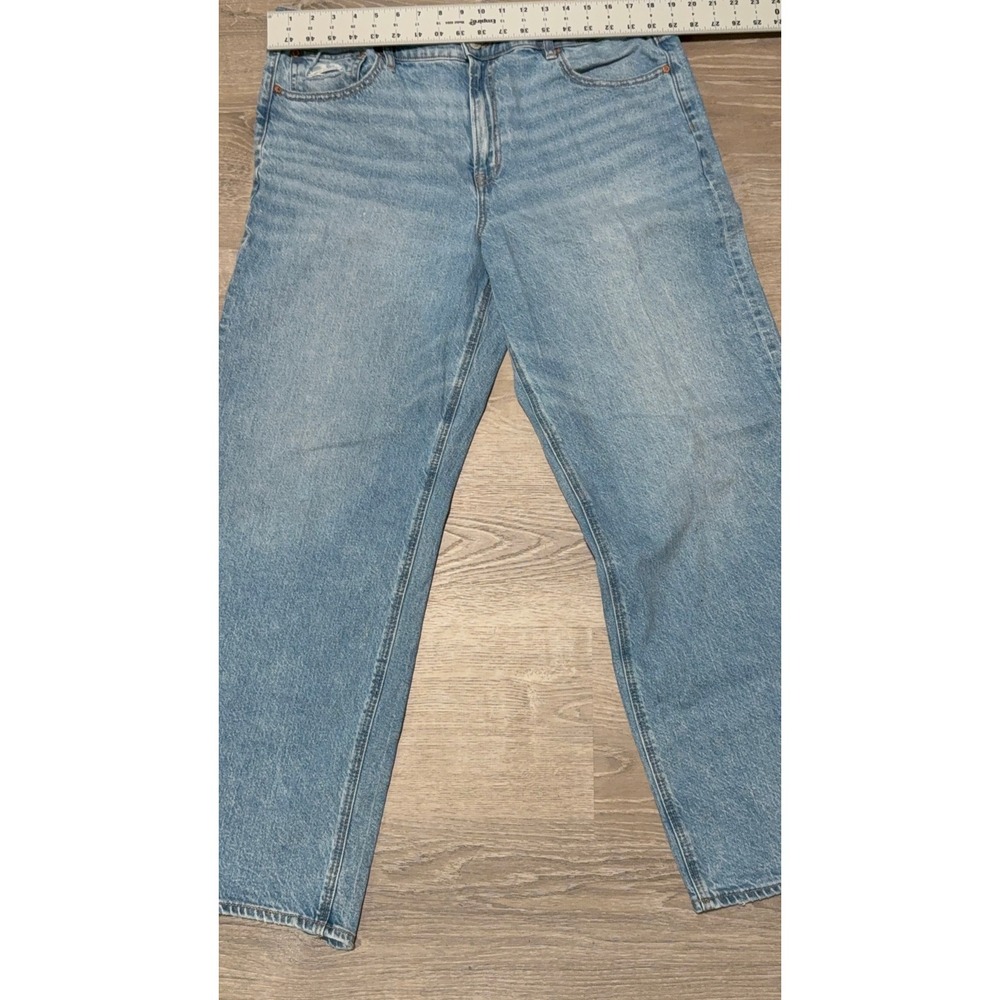 American Eagle Strigid Wide Leg Jeans Light Wash Blue Denim Women Size 16 Long